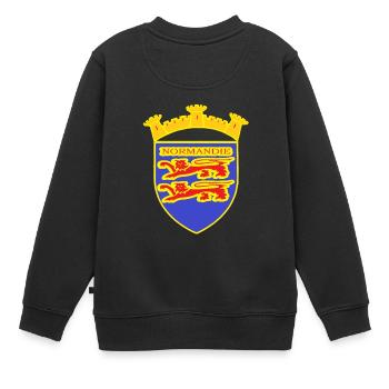 LION NORMANDIE - Sweat Premium enfant bio - noir - Dos - AI Model Kid Female (0cm)