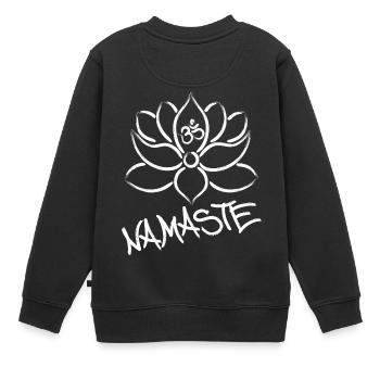 Yoga fleur de lotus méditation fleur de lotus - Sweat Premium enfant bio - noir - Dos - AI Model Kid Female (0cm)