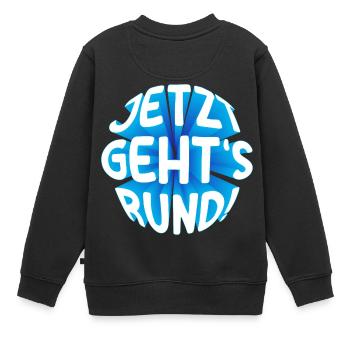 Jetzt gehts rund 3D - Kinder Premium Organic Sweatshirt - Schwarz - Hinten - AI Model Kid Female (0cm)