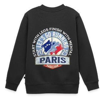 Auf geht's zum Paris-Marathon - Kinder Premium Organic Sweatshirt - Schwarz - Hinten - AI Model Kid Female (0cm)