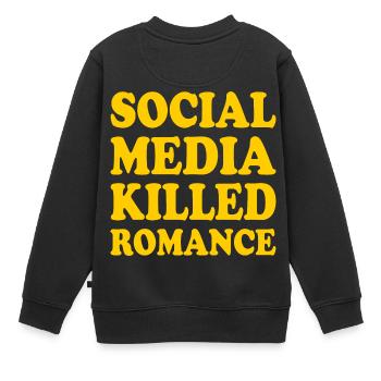 social media killed romance - Kinder Premium Organic Sweatshirt - Schwarz - Hinten - AI Model Kid Female (0cm)