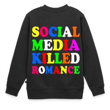 social media killed romance - Kinder Premium Organic Sweatshirt - Schwarz - Hinten - AI Model Kid Female (0cm)