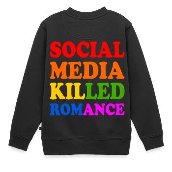 Les médias sociaux ont tué la romance - Sweat Premium enfant bio - noir - Dos - AI Model Kid Female (0cm)