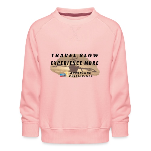 Travel slow Logo für helle Kleidung - Kinder Premium Pullover