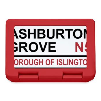 Panneau de l’équipe de football du nord de Londres Ashburton Grove - Boîte à goûter - rouge - Devant
