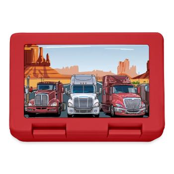 Truckers on the highway - Lunchbox - red - Front
