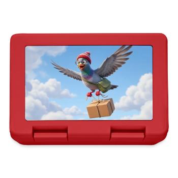 Un joli pigeon volant livrant un colis - Boîte à goûter - rouge - Devant