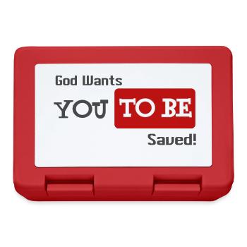 God wants you to be saved Jean 3:16 - Boîte à goûter - rouge - Devant
