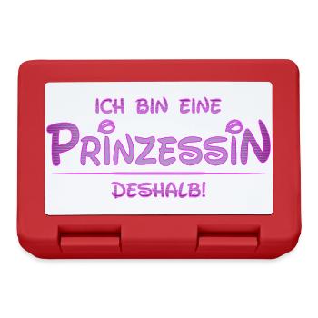 Ich bin eine Prinzessin, deshalb | Prinzessinshirt - Brotdose - Rot - Vorne