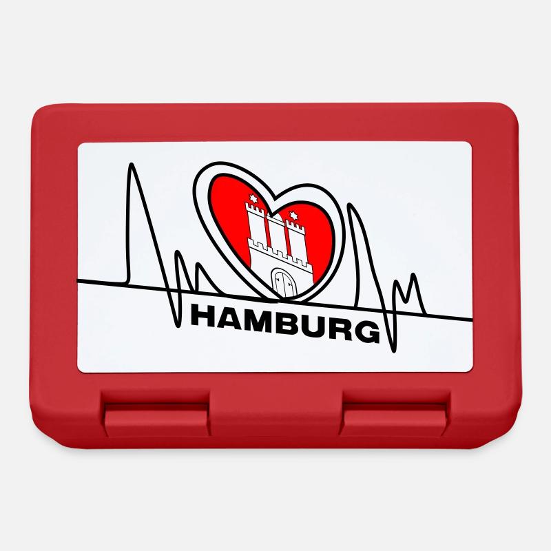 Hamburger Herzschlag - Brotdose - Rot