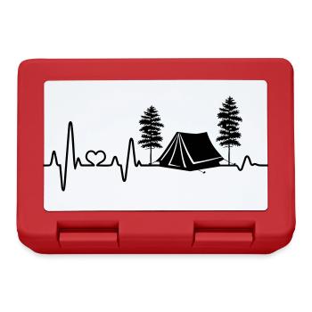 zelten Herzschlag Zelt Camping Liebe campen Natur - Brotdose - Rot - Vorne