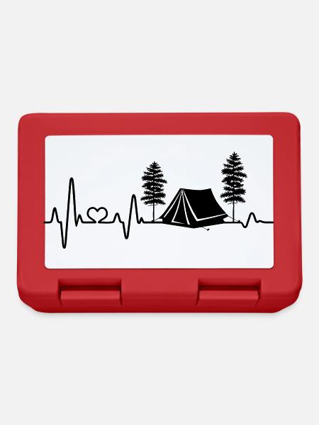 zelten Herzschlag Zelt Camping Liebe campen Natur - Brotdose - Rot