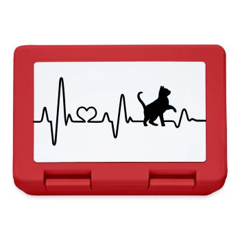 Chat amour chats battement de coeur amoureux des chats ECG - Boîte à goûter - rouge - Devant