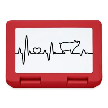 Pig farmer heartbeat farm farmer EKG - Lunchbox - red - Front