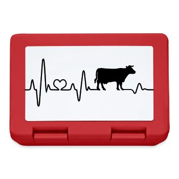 cow heartbeat cow farm cows farmer beef - Lunchbox - red - Front