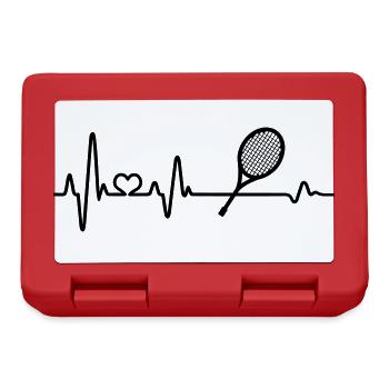 Cher Tennis Heartbeat Tennis Player Idée Cadeau - Boîte à goûter - rouge - Devant