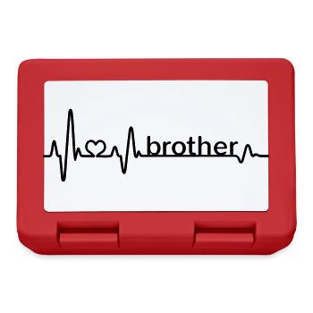 Herzschlag Brother EKG bester Bruder Geschwister - Brotdose - Rot - Vorne