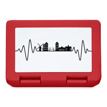 Amsterdam Herzschlag Skyline Amsterdam - Brotdose - Rot - Vorne