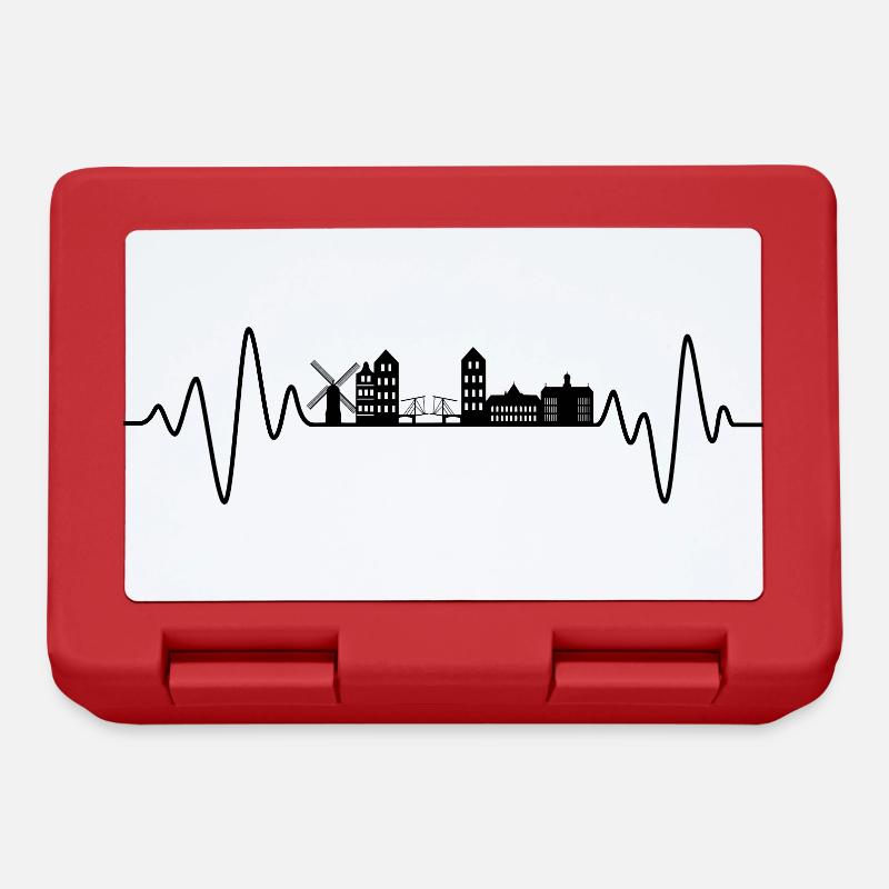 Amsterdam Heartbeat Skyline Amsterdam - Boîte à goûter - rouge