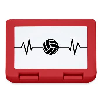 Volleyball Heartbeat ECG Volleyballer Sport Pulse - Lunchbox - red - Front