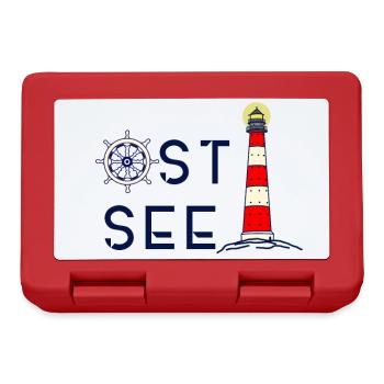 Ostsee, Meer, Leuchtturm - Brotdose - Rot - Vorne