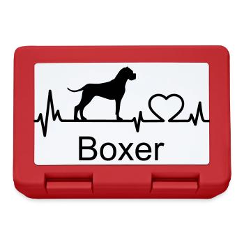 Boxer Hund Herzschlag Hundebesitzer Geschenkidee - Brotdose - Rot - Vorne