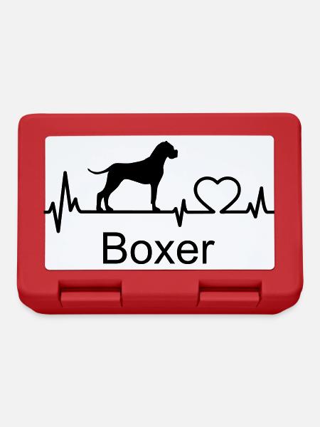 Boxer Hund Herzschlag Hundebesitzer Geschenkidee - Brotdose - Rot