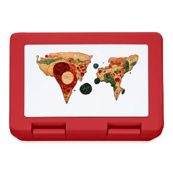 Pizza World Map - Lunchbox - red - Front