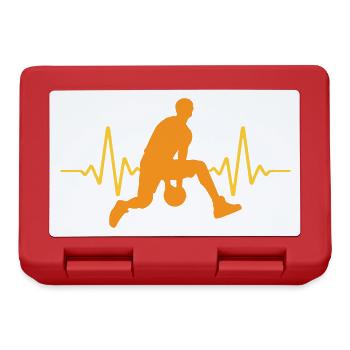 Heartbeat Basketball Pulse ECG | Colors can be changed - Lunchbox - red - Front