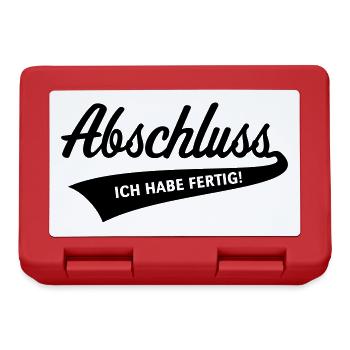 Abschluss – Ich Habe Fertig! (Schulabschluss / B) - Brotdose - Rot - Vorne
