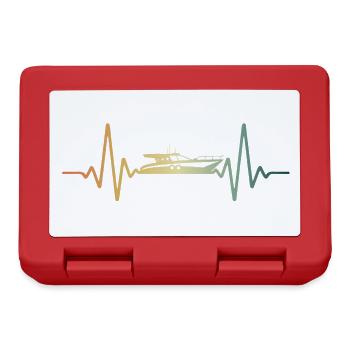 Heartbeat Boat Ship ECG Pulse - Lunchbox - red - Front