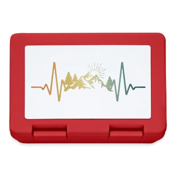 Herzschlag Berge EKG Puls - Brotdose - Rot - Vorne