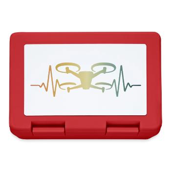 Heartbeat Drone Drones ECG Pulse - Lunchbox - red - Front