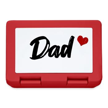 Dad Heart Papa Father - Lunchbox - red - Front