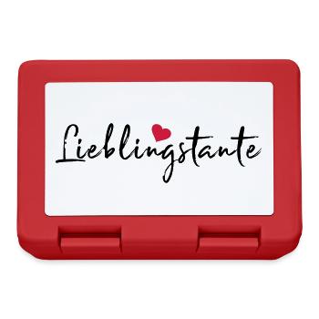 Lieblingstante Beste Tante Geschenk Neffe Nichte - Brotdose - Rot - Vorne
