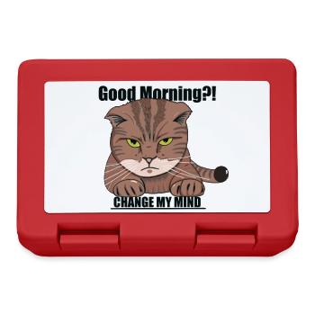 Good Morning Cat - Grumpy - Lunchbox - red - Front