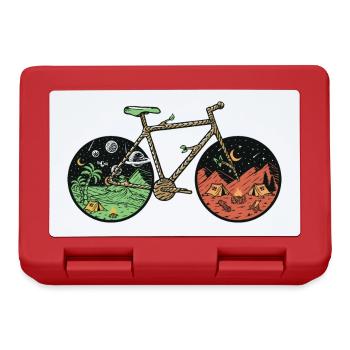 Mountain Bike, Artistic Aesthetic MTB Bicycle Art - Lunchbox - red - Front