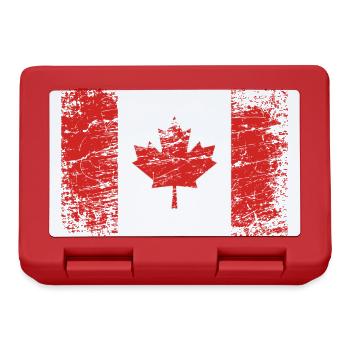 Canada Flag Alt Used Look Vintage - Lunchbox - red - Front
