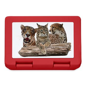 Lynx, Jaguar and Cheetah - Lunchbox - red - Front