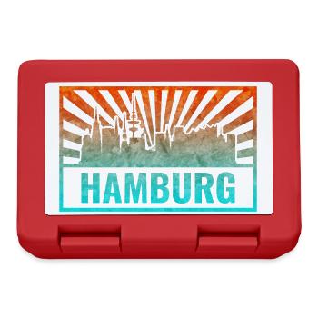Hamburg Skyline Gradient - Lunchbox - red - Front