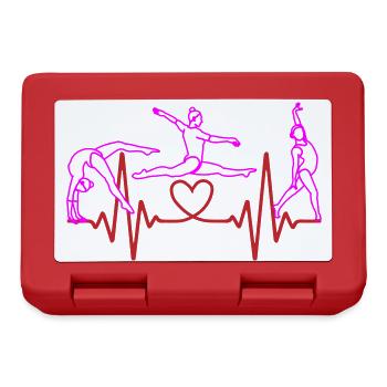 Herzschlag Turnen Gymnastik EKG | Farben ändebar - Brotdose - Rot - Vorne