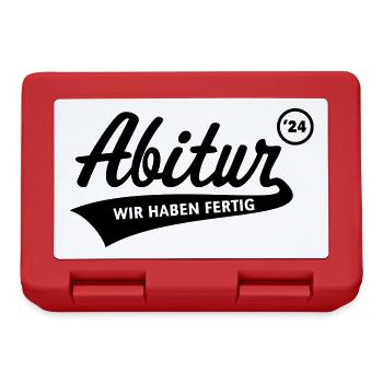 Abitur 2024 – Wir Haben Fertig (Schule / Black) - Brotdose - Rot - Vorne