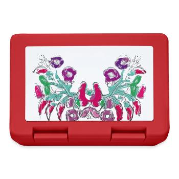 hungarian flowers,tendrils,floral,pink,flowers - Lunchbox - red - Front