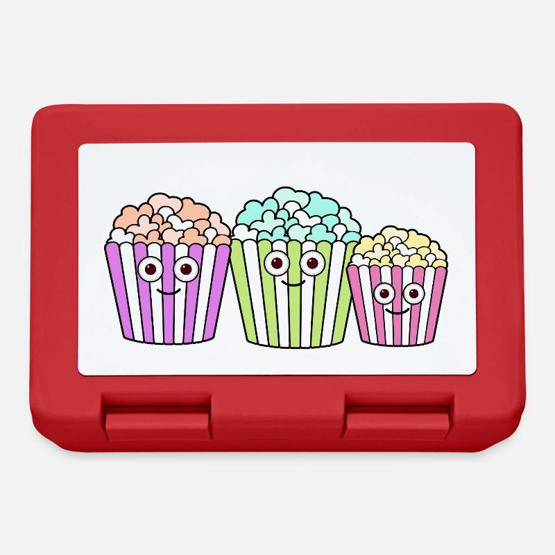 popcorn, pop familiale, bande dessinée, rose - Boîte à goûter - rouge
