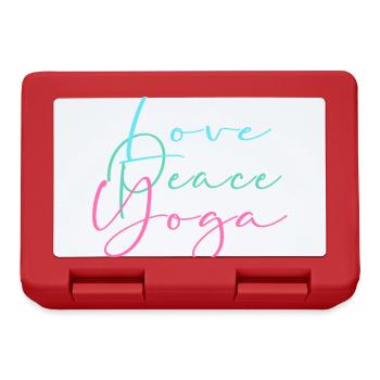 love, peace, yoga, writing, pastel, colorful - Lunchbox - red - Front