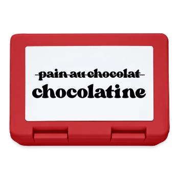 Chocolatine, pas pain au chocolat - Boîte à goûter - rouge - Devant