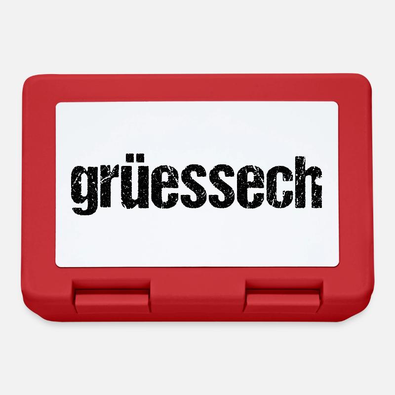 Grüessech Grüezi Schweiz Schweizerdeutsch Geschenk - Brotdose - Rot
