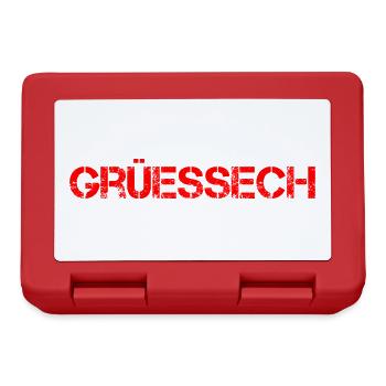 Grüessech Grüezi Schweizerdeutsch Schweiz Alpen - Brotdose - Rot - Vorne