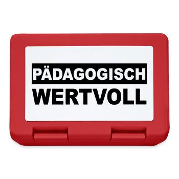 Pädagogisch Wertvoll Lustige Sprüche Beruf Job - Brotdose - Rot - Vorne
