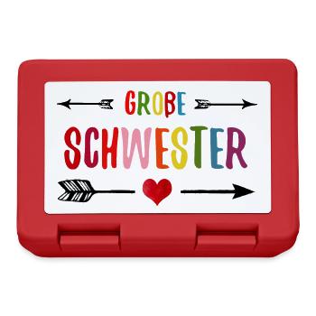 Große Schwester Geschwister Schwesterliebe - Brotdose - Rot - Vorne